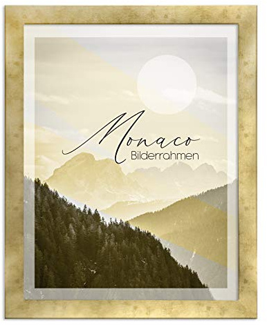 BIRAPA Fotorahmen Monaco 50x70cm Bilderrahmen Metall - Optik Gold Antik Rahmen Posterrahmen