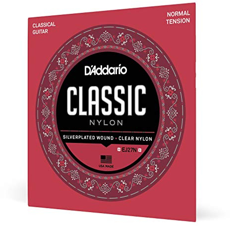 D'Addario Gitarrensaiten Konzertgitarre | Nylon Gitarren Saiten | Nylonsaiten | DER BELIEBTESTEN SAITENMARKE WELTWEIT | EJ27N | Nylon | Normal Tension
