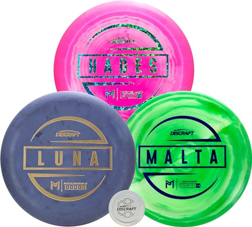 PM ESP Discgolf-Set, Hades, Malta, Luna, verschiedene Gewichte, Farben und Folien, 3er-Pack