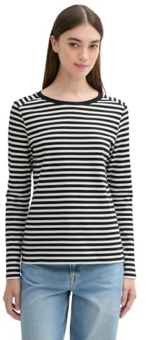 Tom Tailor Denim Damen Longsleeve mit Streifenmuster
