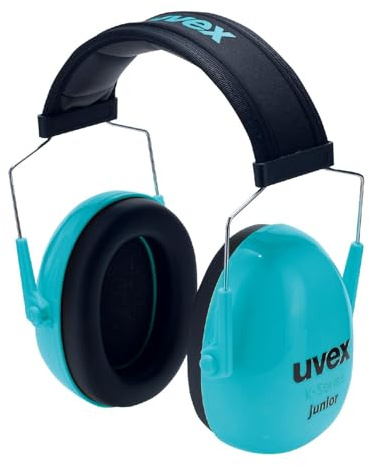 Uvex K junior - gepolsteter Kapselgehörschutz für Kinder - SNR 29 dB & längenverstellbar - blau, schwarz