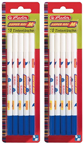 Herlitz 8871204 Tintenlöscher Superhai, Strichstärke M, 10 Stück (20, Strichstärke M)