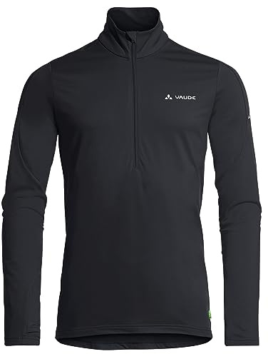 VAUDE Herren Fleecepullover Livigno Halfzip II, warm, schnell trocknend, atmungsaktiv, Passform: Slim fit, black, S