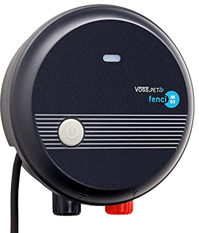 VOSS.PET Elektrozaungerät fenci M03 spezielle 230V Weidezaungerät mit dem SafeShock – Extrem Leise - Ideal für Ihr Haustier Katzennetz Marderabwehr Waschbärenabwehr Taubenabwehr Elektrozaun