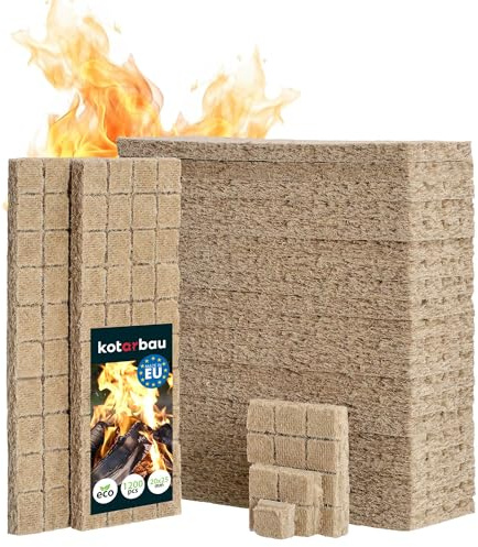 KOTARBAU® Set mit 1200 Stück - Grillanzünder - Kohleanzünder Anzündkamin - Kaminanzünder - Anzünder für Öfen – Anzünder für Grills und Kamine – Würfel