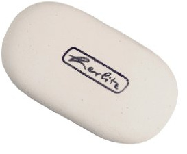 Herlitz Radierer Speckgummi, oval, weiß für Graphit