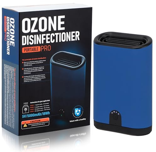 TRIROCKS Ozongenerator Tragbarer Luftreiniger Ionisator, Wiederaufladbarer Frischluftreiniger für Rauch, 5000mAh Akku für Zuhause, Autos, Küche, Büro und Haustiere