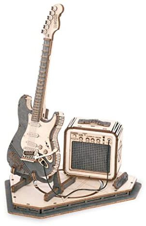 ROKR 3D Puzzle Holz Holzmodelle Bausätze Erwachsene Holzpuzzle Gitarre Modell Musikinstrumente, Guitar