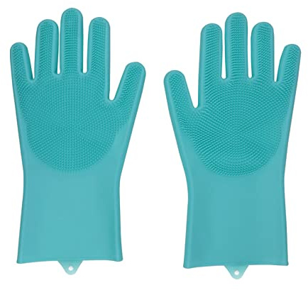 Spülhandschuhe mit Wash Scrubber, Silikon Geschirrspülhandschuhe, Silikon Spülhandschuhe, Magische Geschirrspülhandschuhe, Reinigungsschwammhandschuhe, GeschirrsPülhandschuhe, für Reinigung, Küche