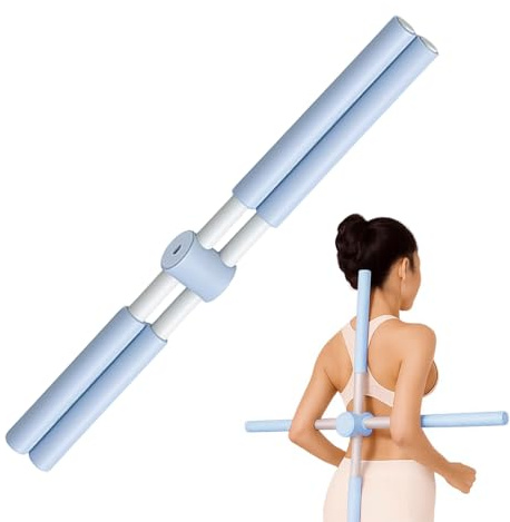 Anti Buckel Fitness Training Cross Stick - Yoga Stick Mit Edelstahlkern & Schaumstoff | Verbessern Sie Ihre Haltung | Yoga Sticks Stretching Tool Für Erwachsene & Kinder
