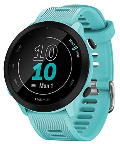 Garmin Forerunner 55 – GPS-Laufuhr mit 1,04“ Always-On-Farbdisplay, täglichen Trainingsempfehlungen, Laufzeitprognose, Sport-Apps, Schwarz und bis zu 14 Tagen Akkulaufzeit.