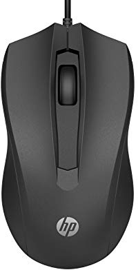 HP Maus 100 kabelgebunden – Optische USB-Maus mit 1600 DPI, 3 Tasten, beidhändiges ergonomisches Design, Plug & Play, für PC, Laptop, Windows, macOS – Schwarz