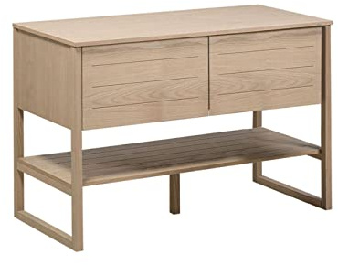Atoll Badezimmermöbel, Eiche, naturfarben, 120 cm – Doppel-Waschtisch aus Holz