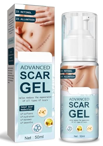 Narbengel Gel 50ml, Advanced Narbencreme für alle alten und neuen Narben,Kaiserschnitt, Aknenarben, Narbe-n Entfernungs Creme, Reduziert Sichtbarkeit von Narb-en