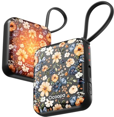 OCOOPA Handwärmer Elektrisch 2er Set, Wiederverwendbar 4000mAh USB Taschenwärmer, 3 Wärmestufen, Maximal 52°C, Weihnachten Geschenke für Frauen, Ideal für Winter Ski, Reisen und Outdoor, UT5 Nano