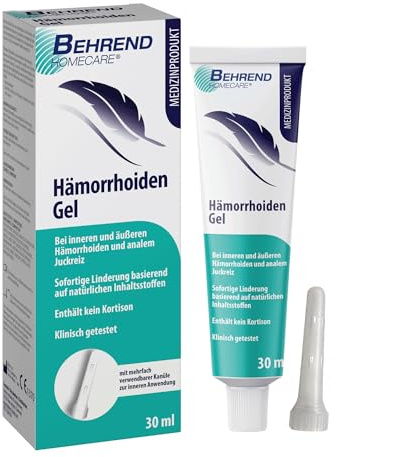 Behrend Hämorrhoiden Gel AUS NATÜRLICHEN INHALTSSTOFFEN bei inneren & äußeren Hämorrhoiden, Analjucken, Analfissuren & Proktitis – Hämorrhoiden Salbe reduziert Schmerzen, Juckreiz & Brennen