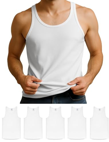 ALPIDEX Herren Unterhemd 5er Set Tank Top 100% Baumwolle Feinripp Ärmellos | Achselshirt, Unterziehshirt, Basic, Classic, OEKO-TEX, atmungsaktiv, Business, Freizeit