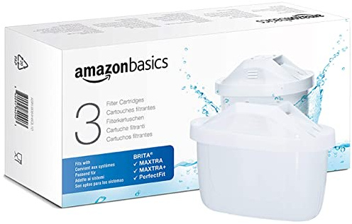 Amazon Basics Wasserfilterkartuschen, 3 Stück, passend für alle BRITA Systeme inkl. PerfectFit Systeme