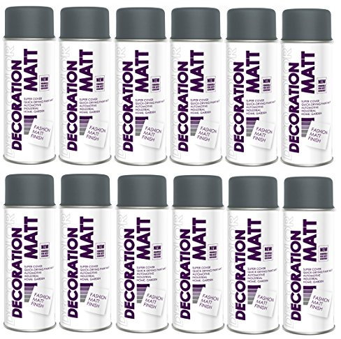 Fahrzeugteile Hoffmann 12er Sparpack DC Lackspray matt 400ml nach RAL freie Farbauswahl (12 Dosen in anthrazit MATT RAL 7016)
