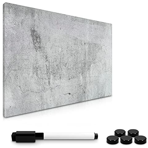 Navaris Magnettafel für Küche Büro - 40x60cm - Magnetwand Groß - Pinnwand Magnetisch mit Magnet und Marker - Magnet Tafel Wand - Magnetboard Magnetpinnwand - Magnettafel grau
