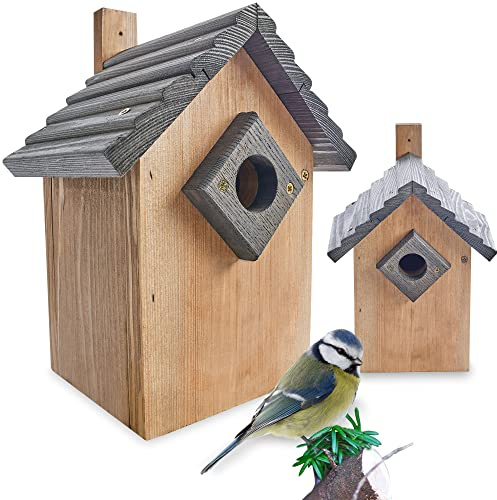 zooprinz Stabiler Nistkasten für Wildvögel/Gartenvögel - mit sicherem Schutz gegen Nesträuber – witterungsbeständig und langlebig für draußen – Nistkasten