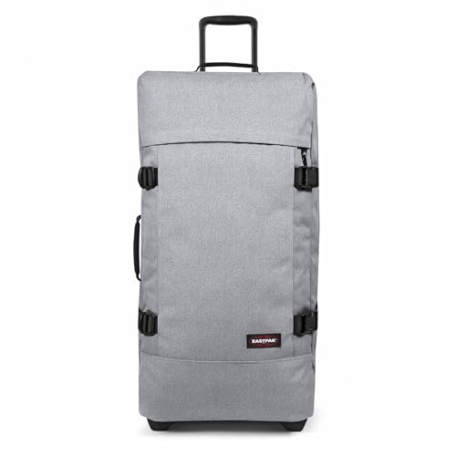 Eastpak Tranverz L Koffer 121L (79 x 40 x 33 cm), großer Reisekoffer mit Rollen, Robustes Gepäck mit 2 Fächern, Teleskopgriff & TSA-Schloss - Sunday Grey