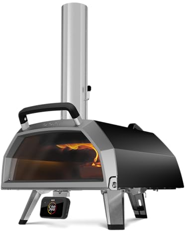 Ooni Karu 2 Pro Multi-Brennstoff Pizzaofen - Edelstahl Outdoor Pizzaofen mit Pizzastein & integriertem Thermometer für 40 cm große Pizzen, Outdoor Grill - Schwarz