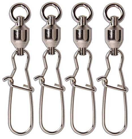 SHADDOCK 15Stk Angeln Kugellager Wirbel mit Duo-Lock Snaps Angelschnur Haken Connectors Angel Zubehör Angelwirbel, Größe(1#-8#) (1#-35LB-15Stk)