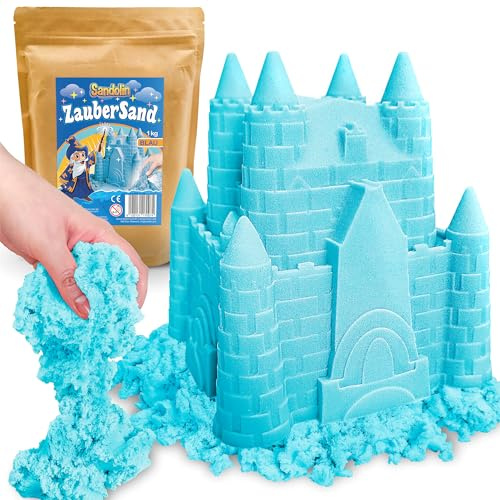 Sandolin Zaubersand - Laborgeprüfter magischer Spielsand für Kinder, 1kg (Blau)