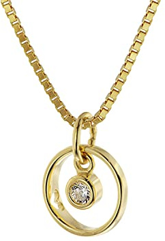 trendor Kinder Taufring-Anhänger Gold 333 mit Vergoldeter Silberkette 51098 | zauberhafter Taufschmuck für Mädchen, Jungen oder Mütter, Geschenkidee zur Taufe,