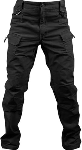 Stafeny Herren Cargo Regular Hosen Army Combat Work Military Tactical Casual Multi Pockets Walking Kletterhosen Schwarz