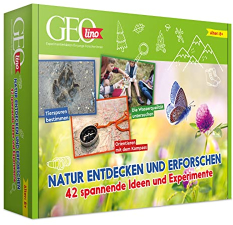 FRANZIS 67142 - GEOlino Natur entdecken und erforschen - Experimentierkasten mit 42 spannenden Ideen für Kinder ab 8 Jahren, inkl. 60-seitigem Handbuch mit Anleitungen und Zubehör