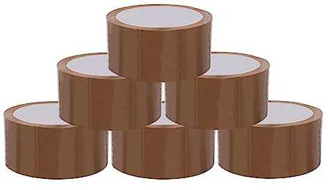 BIGtec 6 Rollen Paketklebeband Klebeband Packband Paketband Verpackungsband Kartonband Standard 66m lang 48mm breit braun Verpackungsmaterial für Pakete und Karton