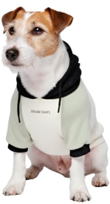 Spark Paws Hunde-Kapuzenpullover – Premium-Qualität, butterweich, hervorragender Komfort und Passform, beruhigende Fleece-Innenseite, geeignet für alle Rassen - Olive Cream - L