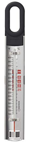 KitchenAid Zucker und Marmeladen Thermometer mit Topfklemme, Edelstahl, geeignet von 40°C bis 200°C