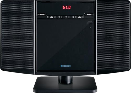 McGrey MCD-60 Vertikal Stereoanlage mit CD/MP3-Player, USB-Slot, CD-R | Bluetooth® und UKW/MW-Radio, Extrem flaches und platzsparendes Design, Bluetooth®-Schnittstelle mit 10 m Reichweite, CD-R