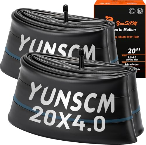 YunSCM 2-PCS 20x4 Fatbike Schläuche 20x4.0 89/102-406 E Bike Reifen Schlauche 20 Zoll Kompatibel 20x3.50/4.0 MTB/Rennrad Fahrrad Schläuche 20x3.5 20 x 4.0 |AV32mm Schrader Ventil