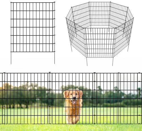 ARIFARO Dekorative Gartenzaun 5 Panels Gesamtlänge 3,5m (81cm H x 71cm B) Keine Graben Tier Barriere Fechten, Haustier Zaun Rostfrei Metalldraht Panel Grenze für Kaninchen, Hof, Patio