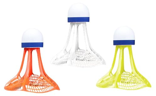 QSTDGVPW 3 X Winddichte Badminton, Sporttrainings Badminton Federbälle, Freizeit Federball Set, Badmintonbälle für Spieler Aller Spielstärken, Badmintonbälle für Park Strand, Gemischte Farben