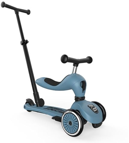 Scoot & Ride Highwaykick 1 Push and Go Kickboard mit Sitz Kinderroller Scooter 2in1 Laufrad mit Lenkstange ab 1 2 Jahren mitwachsend Höhenverstellbar werkzeuglos