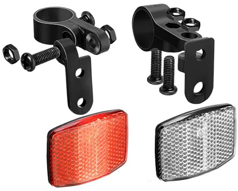 Guidre Speichenreflektoren Fahrrad,Rückstrahler Fahrrad mit Accessoires Fahrrad-1stk Reflektoren Vorne+1stk Hinten,Fahrrad Reflektoren Set Vorne Hinten für Mountainbike Motorrad E-Bike