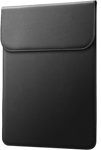 JETech Dünn Laptoptasche Hülle für MacBook Neo (A18 Pro), MacBook Pro 14-Zoll (M1-M5, 2020-2026), PU Ledertasche mit Magnetverschluss (Schwarz)