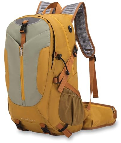 UtiaMiaoGonGo Wanderrucksack Herren Damen 40L Wasserdichter Rucksack Leicht Groß Reiserucksack Trekkingrucksack mit Regenhülle Für Klettern Radfahren Bergsteigen, Gelb