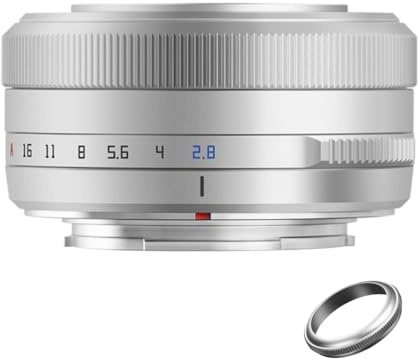 TTARTISAN AF 27mm F2.8 Fuji X Autofokus Objektiv, APS-C Ultrakompaktes Pancake-Objektiv Leichtes Design Vollmetallgehäuse mit rastendem Blendenring für Fujifilm X-Mount-Kameras (Silber)