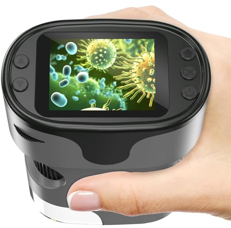 1000X Digitales Handmikroskop mit 2,0 4K Bildschirm – Wiederaufladbares Komplett-Set inkl. 32GB Speicherkarte & Eva Transportkoffer – USB Lupe Spielzeug & Geschenk für Kinder 4–12 Jahre