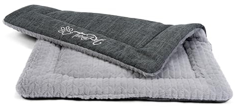 TrendPet Hundedecke Heaven gefütterte Liegedecke, Wendedecke für Hunde und Katzen, Grau (50x35cm)