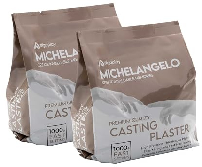 Algaplay Michelangelo Casting Plaster, 2 kg, thixotrope und ungiftig, mit hoher Härte und Widerstandsfähigkeit, ideal für Abgüsse und Positive beim Kopieren.