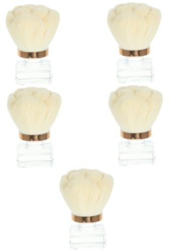 WRITWAA 5 Stück Staubbürste Für Den Autoinnenraum Nagelstaub Reinigen Pinsel Für Make-up Make-up-pinsel Mit Losem Puder Rougepinsel, Vielseitig Einsetzbar Faserwolle Beige