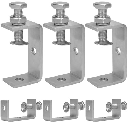 6 Stück C Klemme, 304 Edelstahl C Zwingen Kieferöffnungen 65mm Fixierzange Einstellbar Klemmbereich ist 35-60mm Heavy Duty Trägerklemme für Heimwerker Holzbearbeitung, Schweißen und Tischlerei