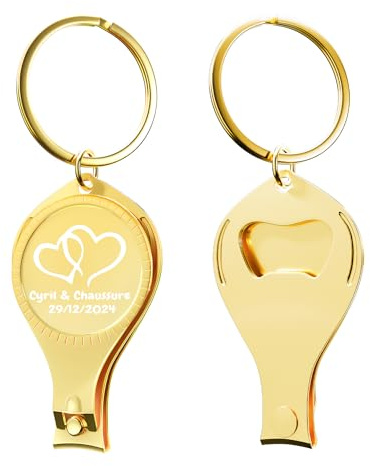 4-in-1-Multifunktions-Flaschenöffner, goldfarbener Nagelknipser, Brauerei, privat, individuell, Multitool-Geschenke für Männer, 100 Stück.